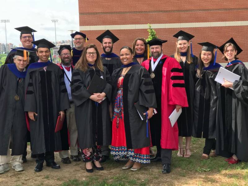 Faculty with 2018 EDRE graduates.